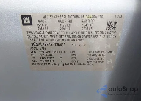 2014 Chevrolet Equinox Ls z USA, uszkodzony, nr VIN 2GNALAEK4E6185641